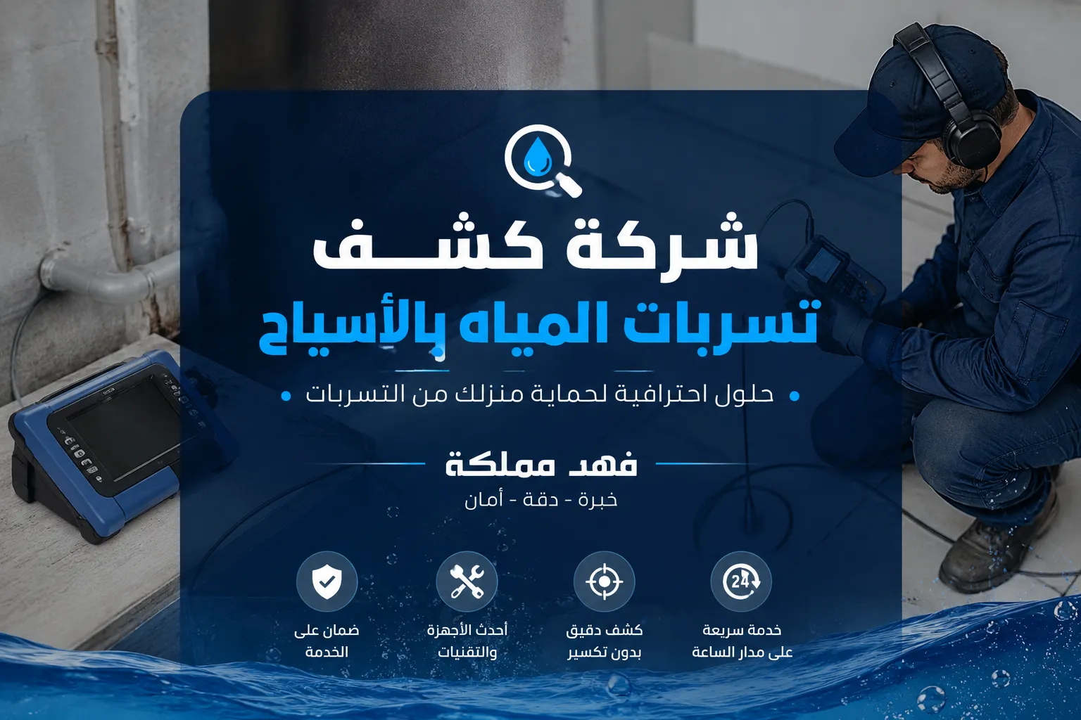 كشف تسربات المياه بالأسياح