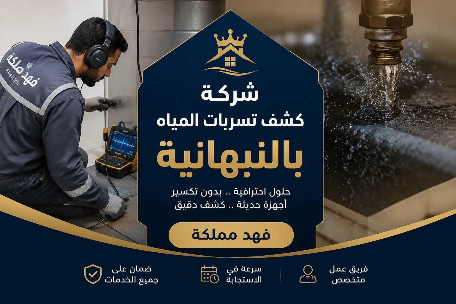كشف تسربات المياه بالنبهانية