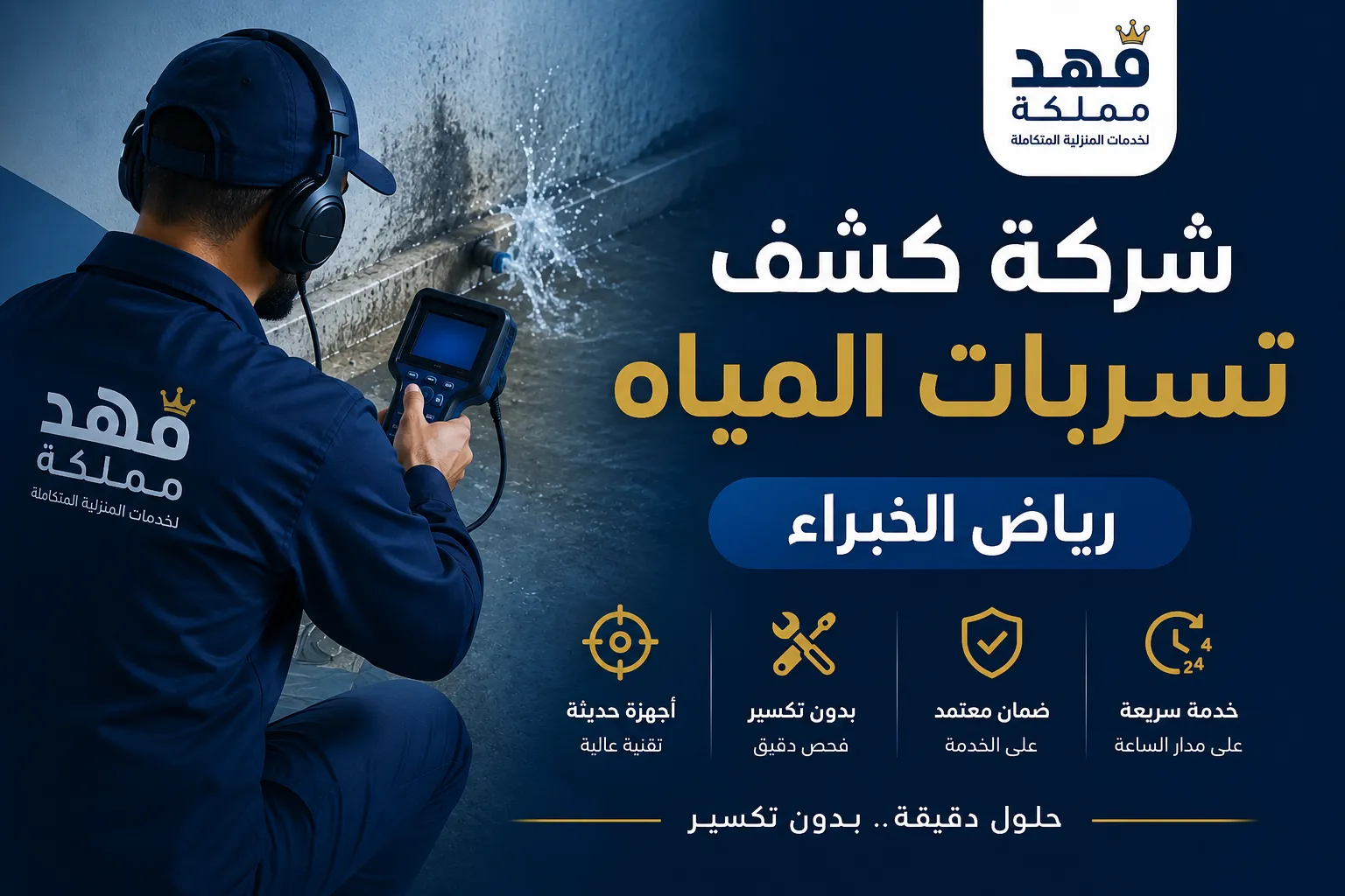 شركة كشف تسربات المياه رياض الخبراء | كشف واصلاح معتمد الايجار